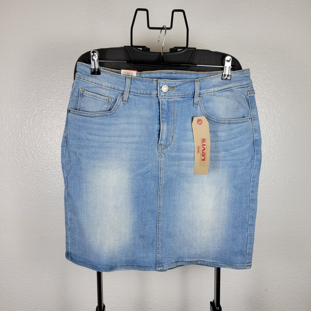 Levis Denim Skirt Womens 31 Western Mini Faded Blue Short 5 Pocket